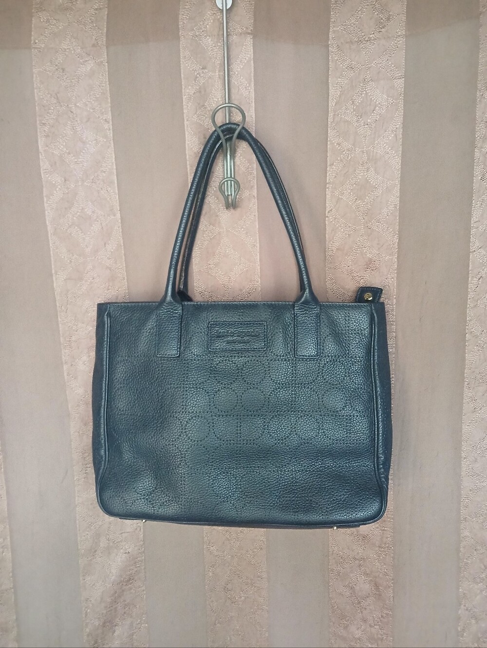 💎 Kate Spade New York Women’s Navy Leather Logo Geometric